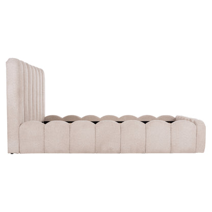 Double Bed Marius Hm759.03 Beige Chenille Fabric--for Mattress 160x200cm.