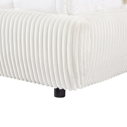 Double Bed With Storage Space Kally Hm729.03 Beige Faux Fur Fabric--mattress 160x200cm.