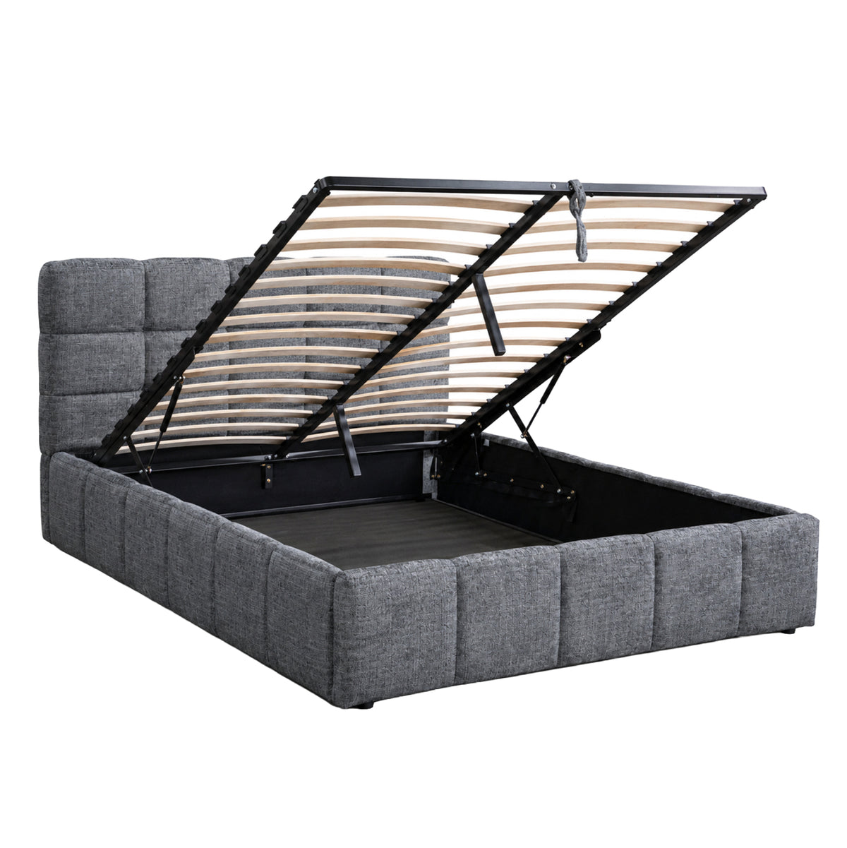 Double Bed With Storage Space Vito Hm762.01 Grey Fabric--for Mattress 160x200cm