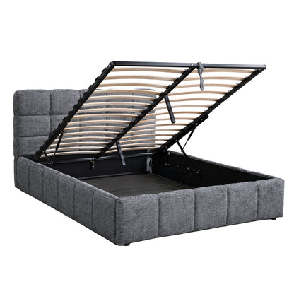 Double Bed With Storage Space Vito Hm762.01 Grey Fabric--for Mattress 160x200cm