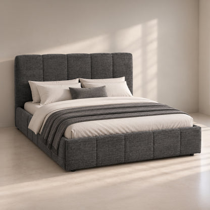 Double Bed With Storage Space Enya Hm763.01 Grey Fabric--for Mattress 160x200cm