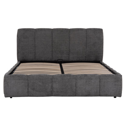 Double Bed With Storage Space Enya Hm763.01 Grey Fabric--for Mattress 160x200cm