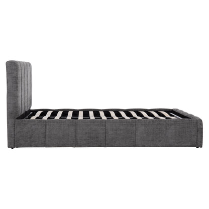 Double Bed With Storage Space Enya Hm763.01 Grey Fabric--for Mattress 160x200cm