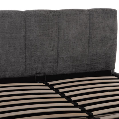Double Bed With Storage Space Enya Hm763.01 Grey Fabric--for Mattress 160x200cm