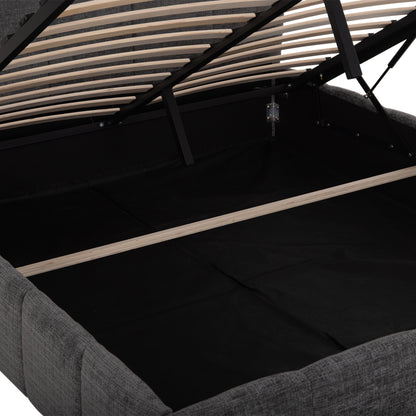 Double Bed With Storage Space Enya Hm763.01 Grey Fabric--for Mattress 160x200cm