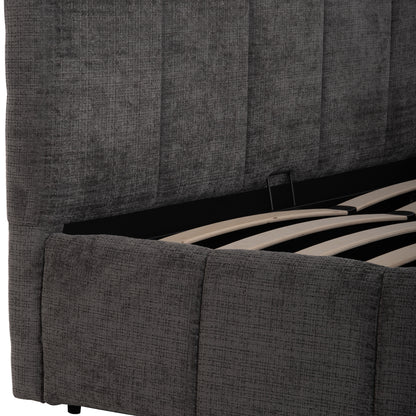 Double Bed With Storage Space Enya Hm763.01 Grey Fabric--for Mattress 160x200cm