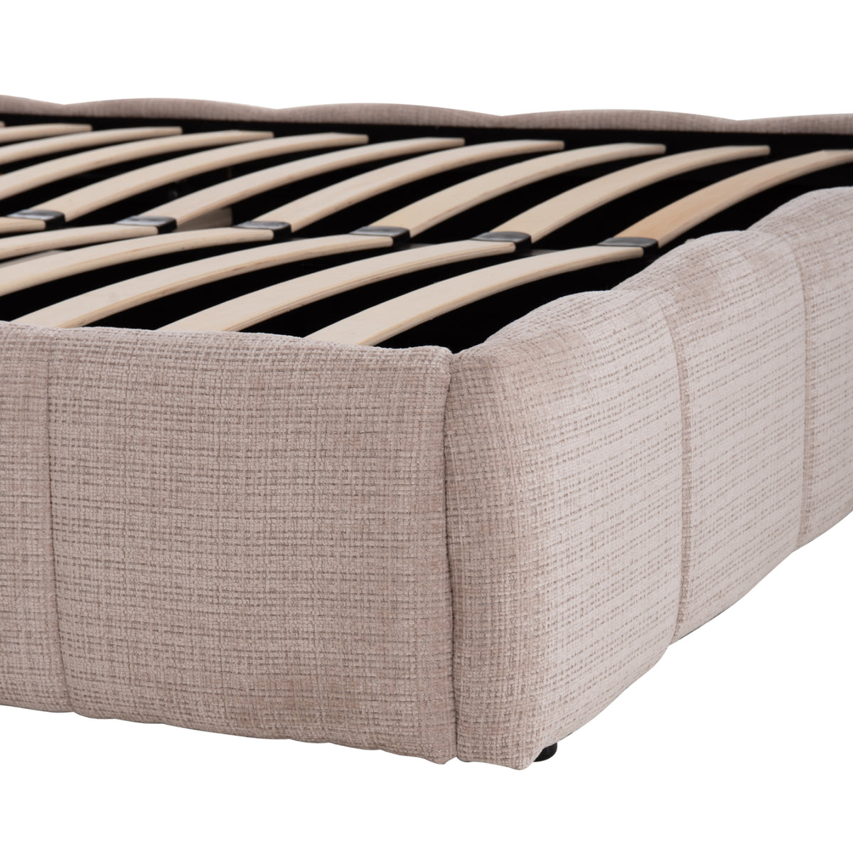 Double Bed With Storage Space Enya Hm763.03 Light Beige Fabric--for Mattress 160x200cm