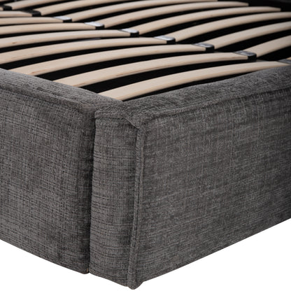 Double Bed With Storage Space Sonder Hm764.01 Grey Fabric--for Mattress 160x200cm