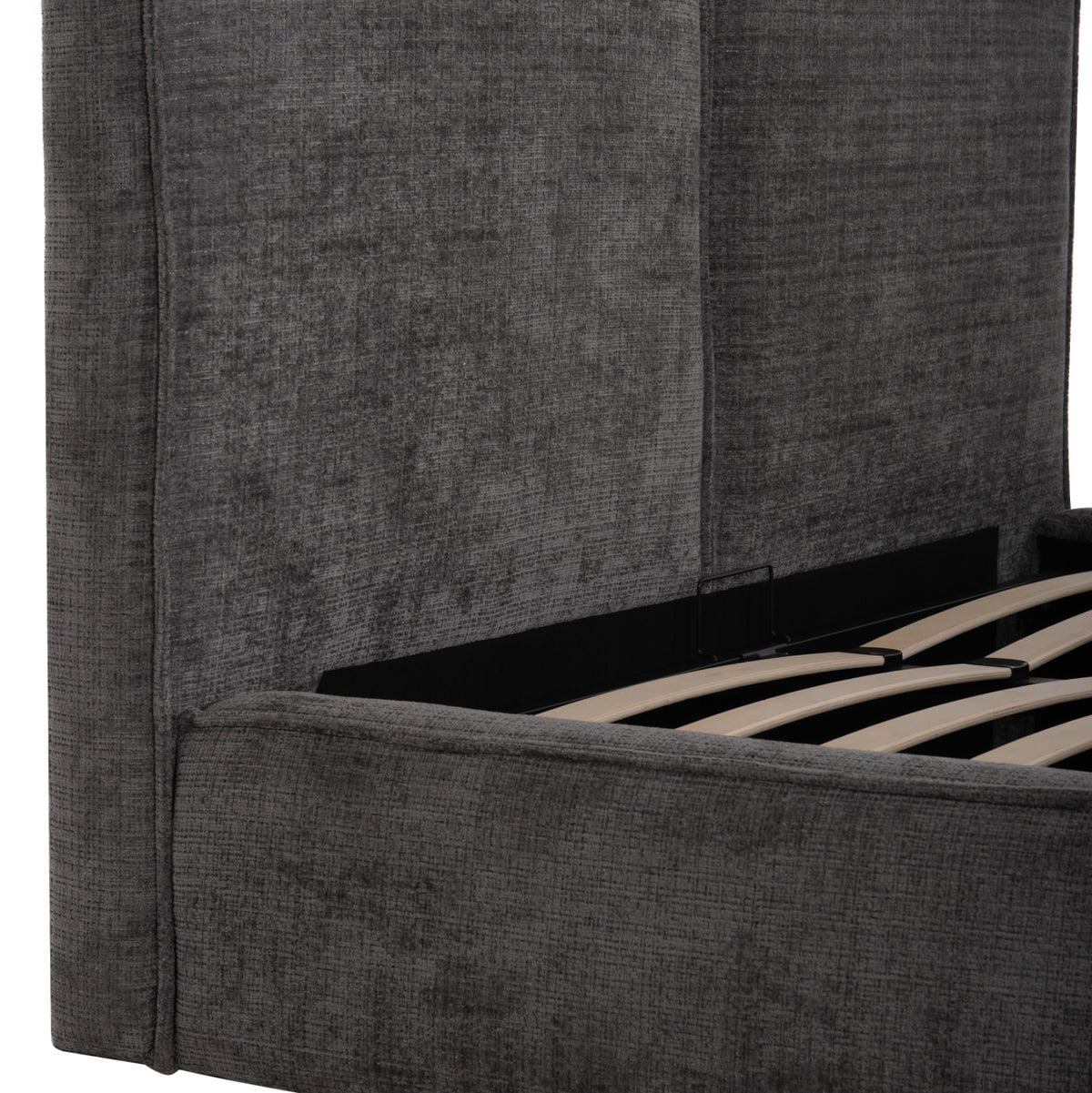 Double Bed With Storage Space Sonder Hm764.01 Grey Fabric--for Mattress 160x200cm
