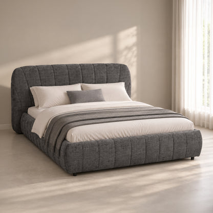 Double Bed With Storage Space Weylon Hm765.01 Grey Fabric--for Mattress 160x200cm