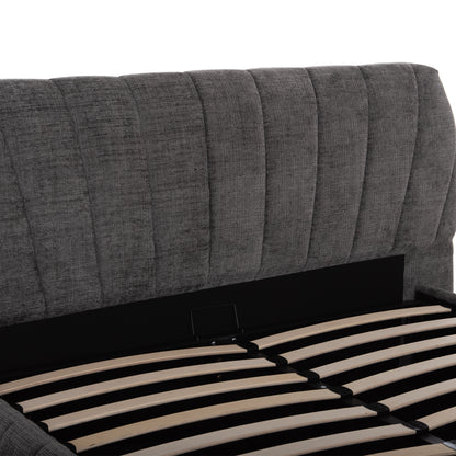 Double Bed With Storage Space Weylon Hm765.01 Grey Fabric--for Mattress 160x200cm