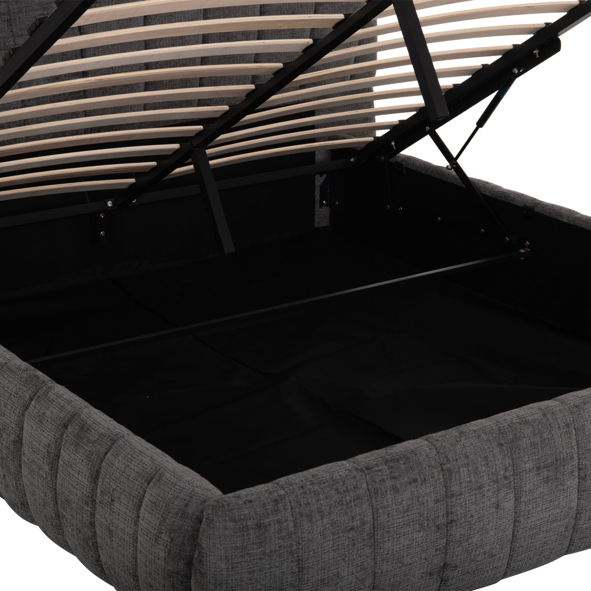 Double Bed With Storage Space Weylon Hm765.01 Grey Fabric--for Mattress 160x200cm