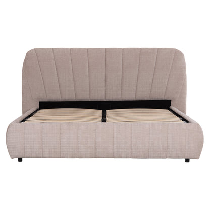 Double Bed With Storage Space Weylon Hm765.03 Beige Fabric--for Mattress 160x200cm