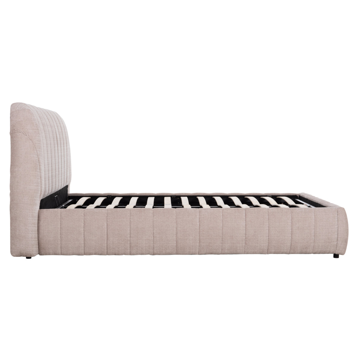 Double Bed With Storage Space Weylon Hm765.03 Beige Fabric--for Mattress 160x200cm