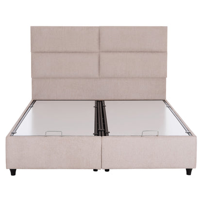 Double Bed With Storage Space Milo Hm622.32 Beige Fabric--for Mattress 160x200cm