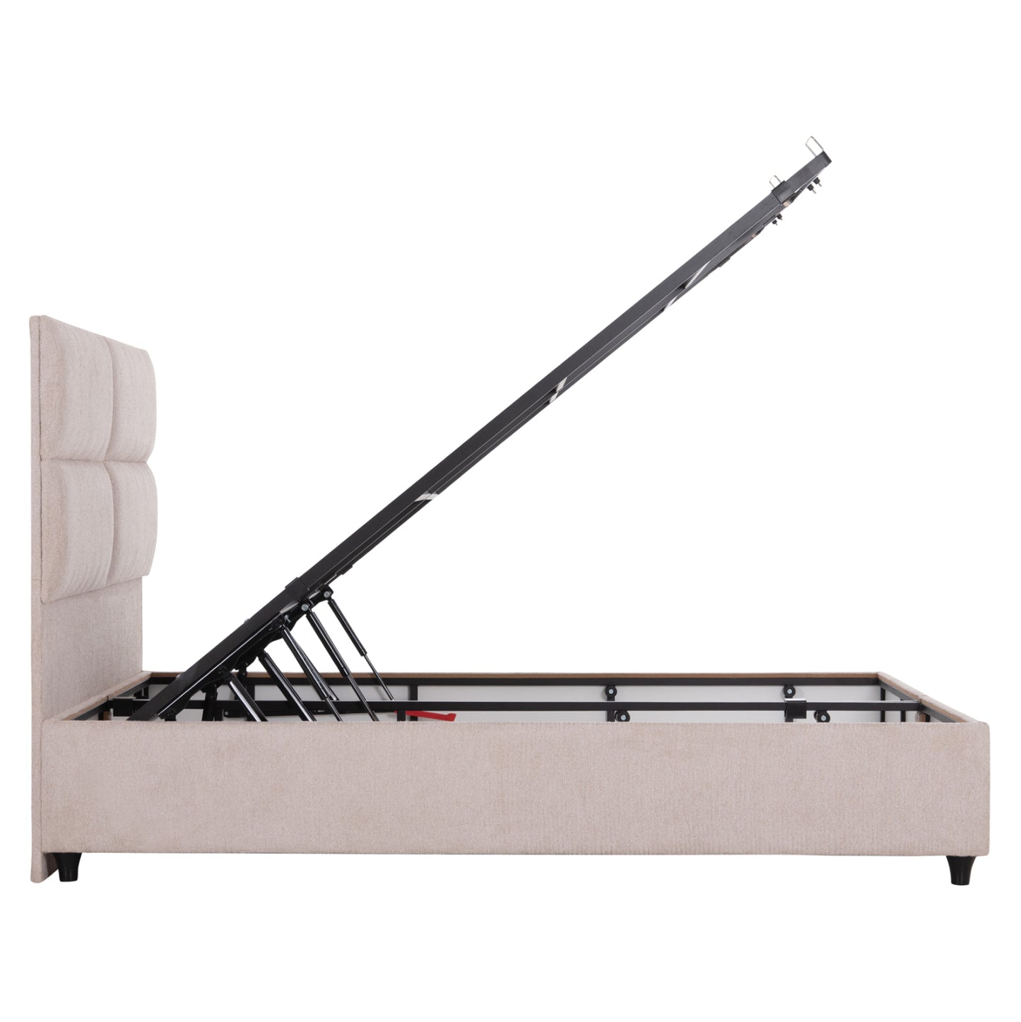 Double Bed With Storage Space Milo Hm622.32 Beige Fabric--for Mattress 160x200cm