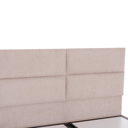 Double Bed With Storage Space Milo Hm622.32 Beige Fabric--for Mattress 160x200cm