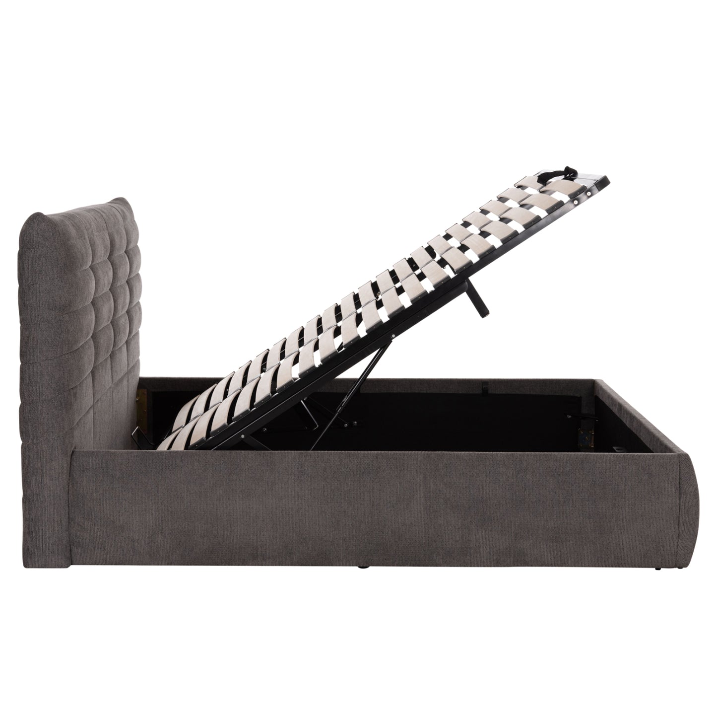 Double Bed With Mattress Sandra Hm10770 Grey Fabric--storage Space--for Mattress 160x200cm