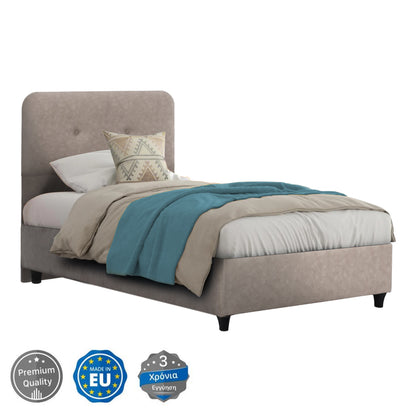Bed Dolores Hm649.22 Beige T.nubuck Fabric 90x200