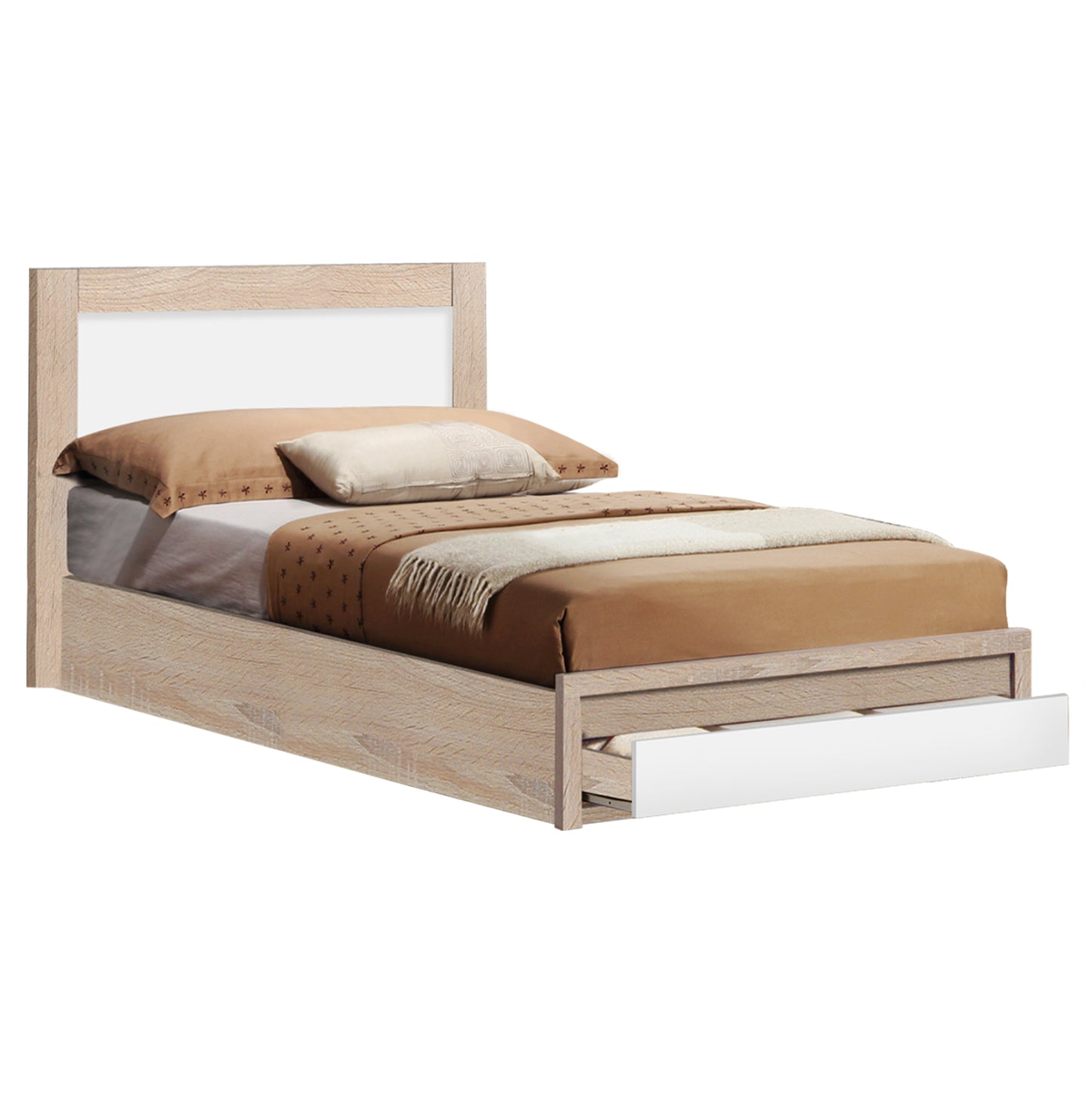 Bed Melany Hm346 With 1 Drawer Sonoma/white 90x190
