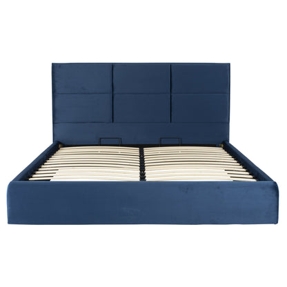Bed Briley Hm583.08 Blue Velvet With Storage Space 160x200cm.