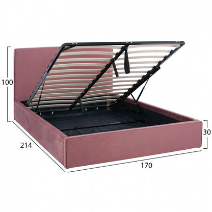 Bed Allie Hm584.12 160x200 With Storage Space- Dusty Pink  Velvet