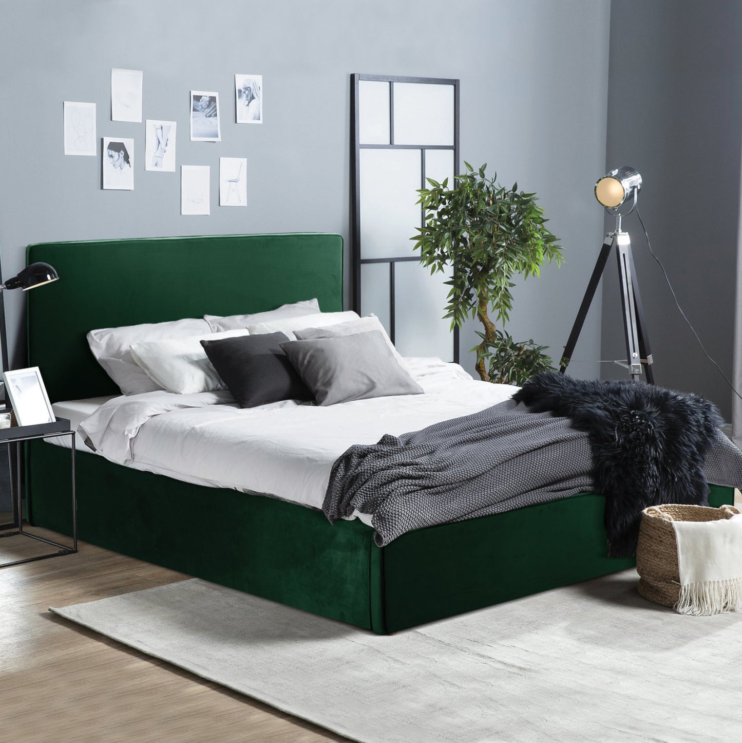 Bed Allie Hm584.13 160x200 With Storage Space In Cypress Green