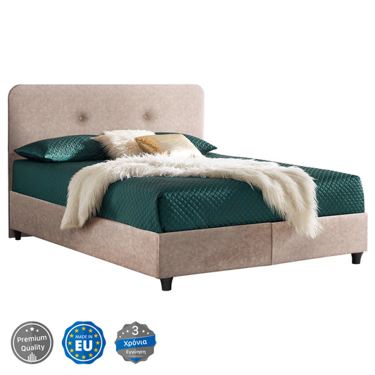 Bed Fb9637.22 Dolores, Beige Nubuck-type Fabric, 150x200