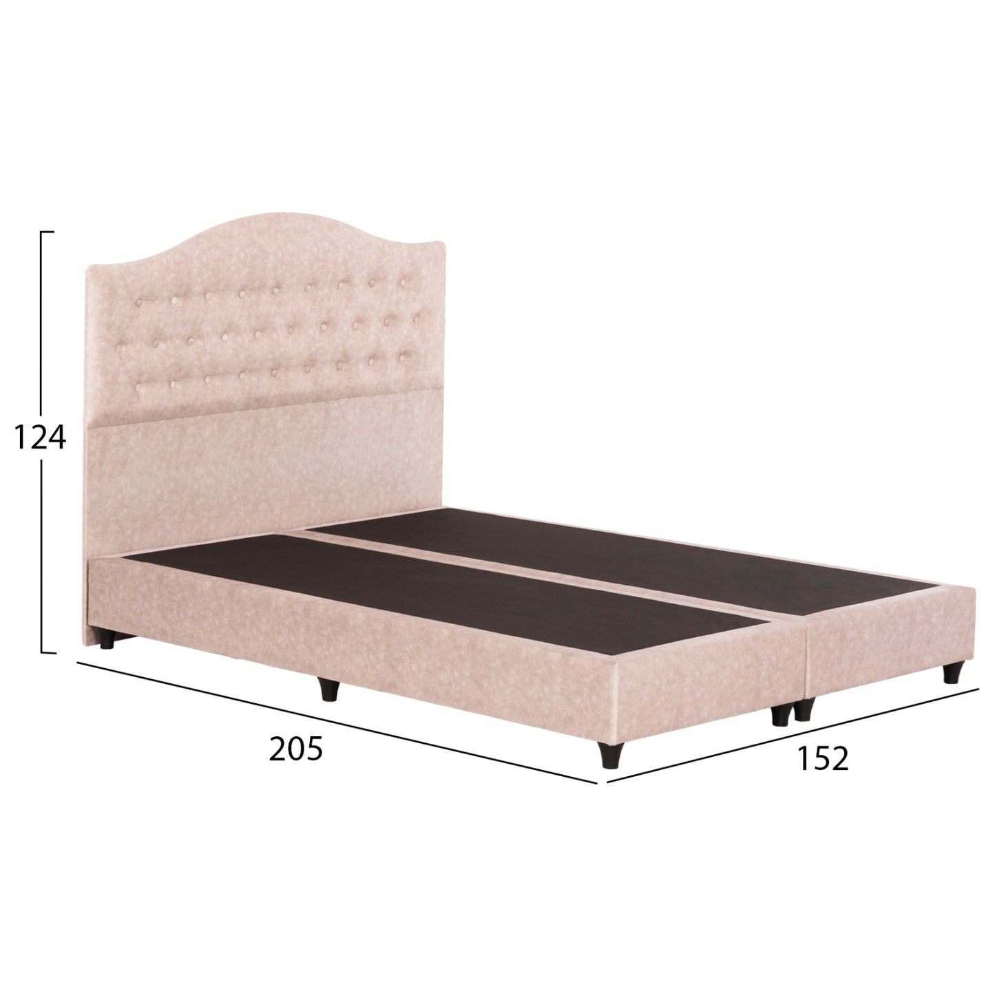 Bed Malena Hm638.22 Beige Fabric T.nubuck For Mattress 150x200cm.