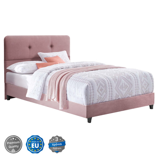 Bed Hm648.12 Dolores, Dusty Pink Velvet, 120x200