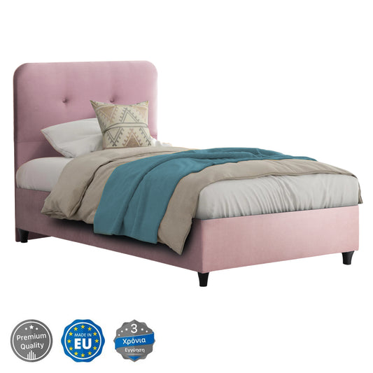 Bed Dolores Hm649.12 Dusty Pink Velvet 90x200 Cm