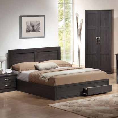 Bed Capri Hm665.01 Melamine In Zebrano With 2 Drawers For Mattress 120x200 Cm.