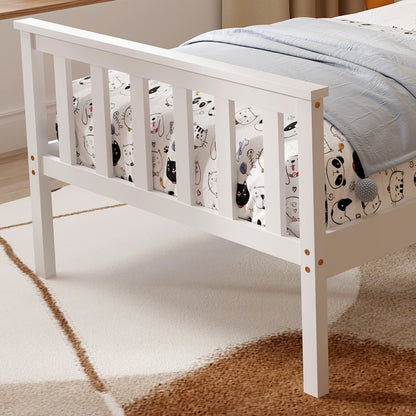 Bed Gimly Hm675.03 Solid Pine Wood In White For Mattress 190x90cm.