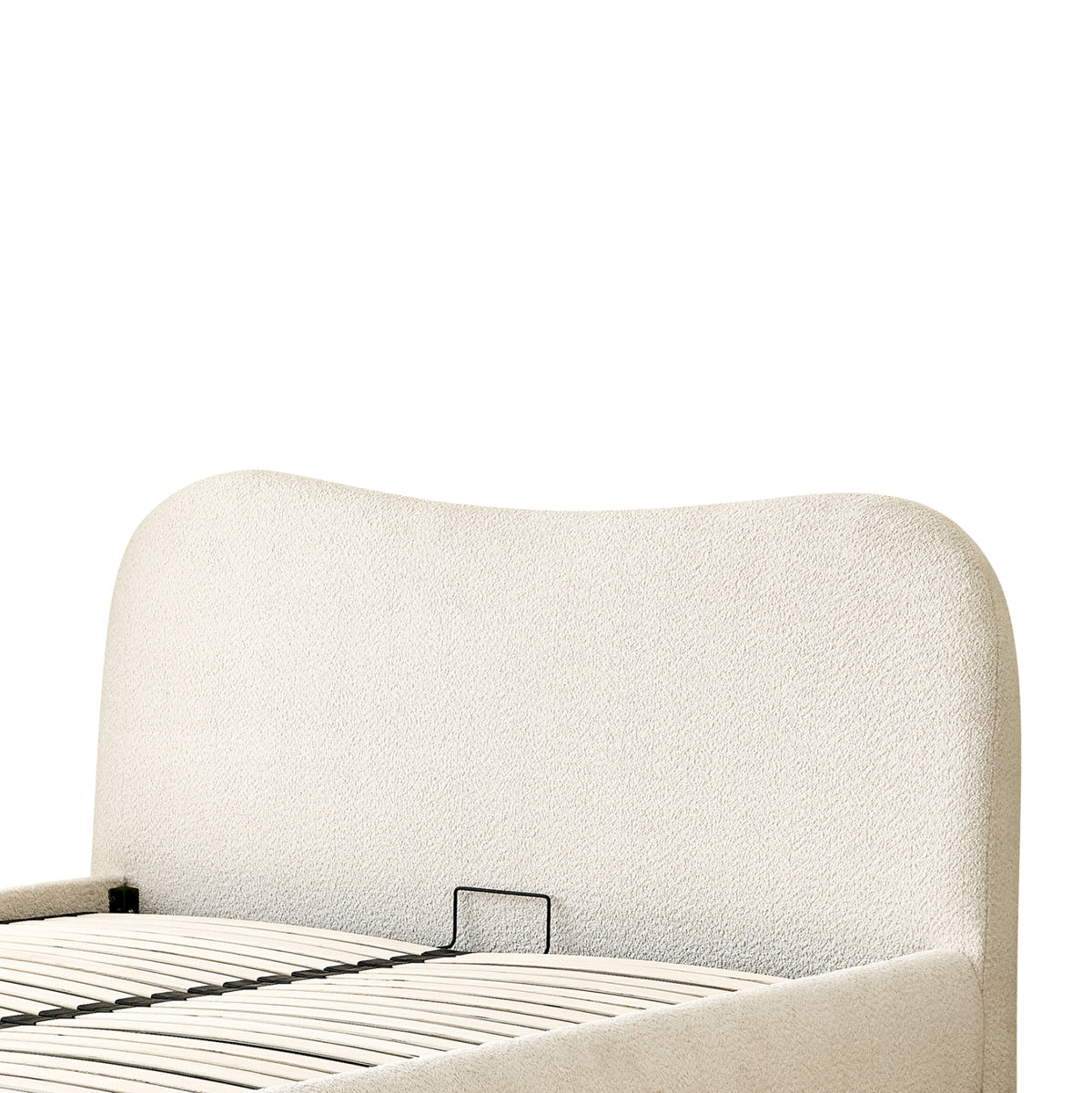 Double Bed Roya Hm734.03 Beige Boucle Fabric-black Legs--for Mattress 160x200cm