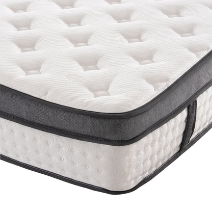 Semi-double Bed With Mattress Dolores Hm10746.04 T.nubuck Fabric In Light Green--for 120x200cm.