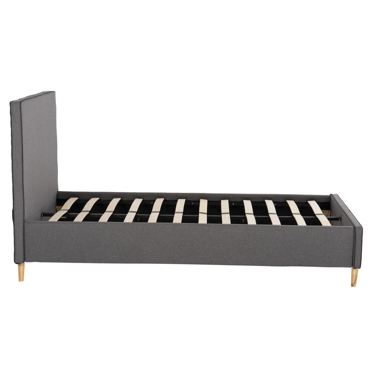 Semi-double Bed With Mattress Maylin Hm10758.03 Grey Fabric--mattress 120x200cm