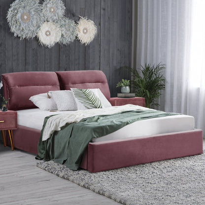 Hm565.02 Kendra, Velvet Dusty Pink, Storage Space 160x200cm