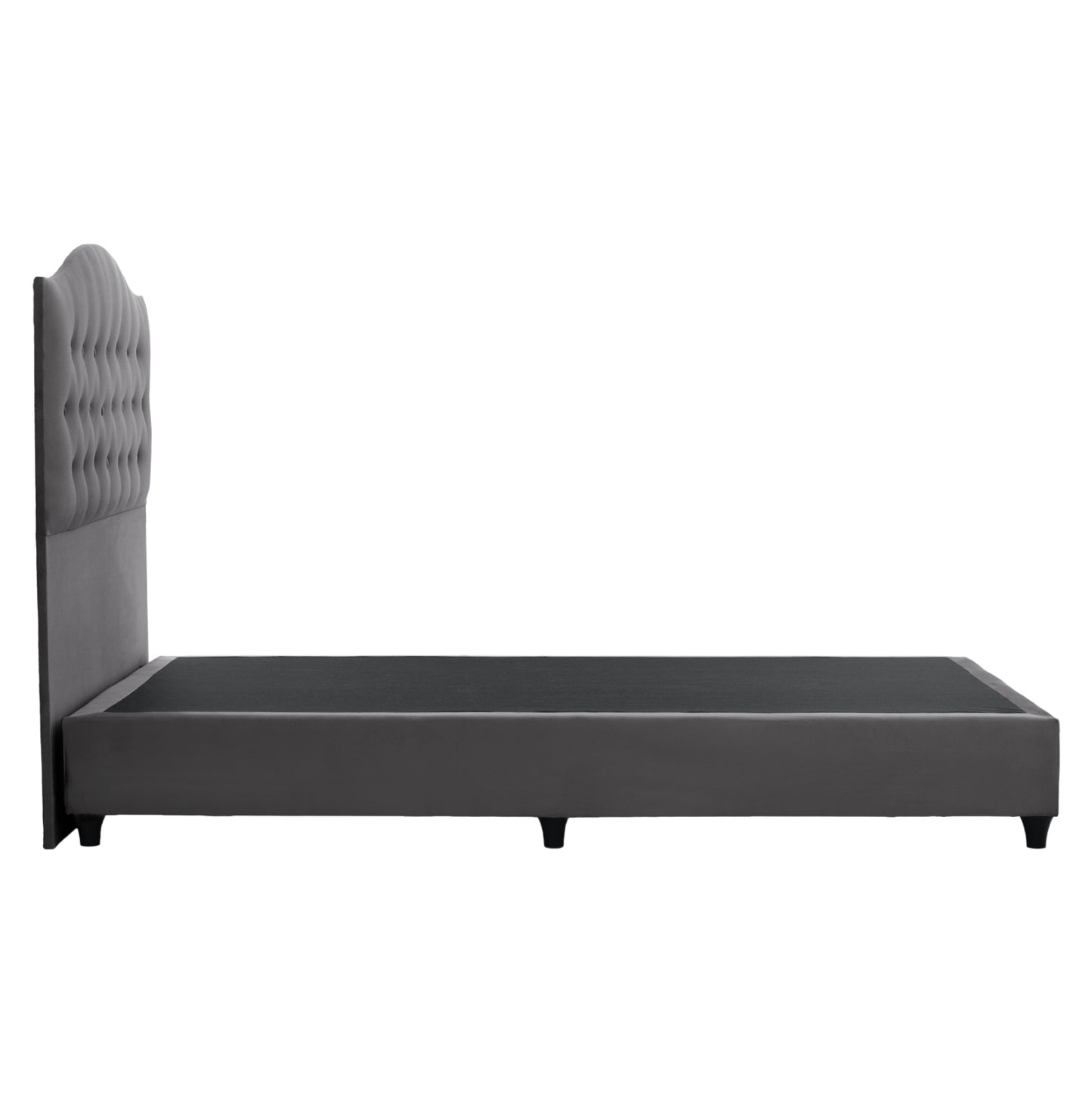 Hm647.10 Bed Malena, Grey Velvet, 120x200