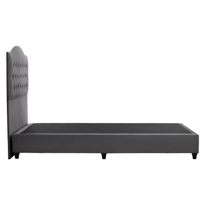 Hm647.10 Bed Malena, Grey Velvet, 120x200