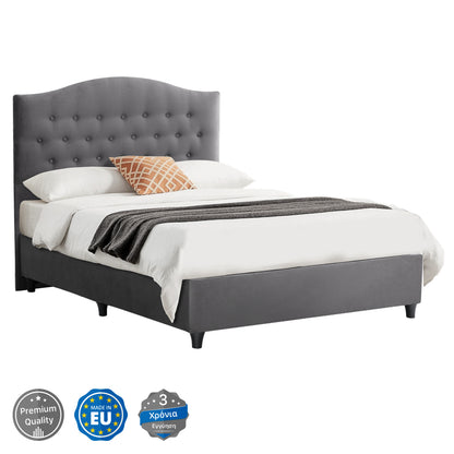 Hm647.10 Bed Malena, Grey Velvet, 120x200