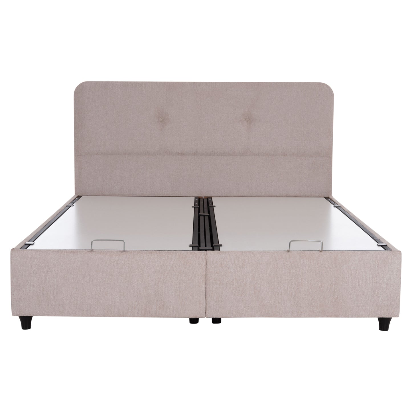 Bed With Storage Space Dolores Hm631.32 Beige Fabric- For Mattrerss 160x200cm