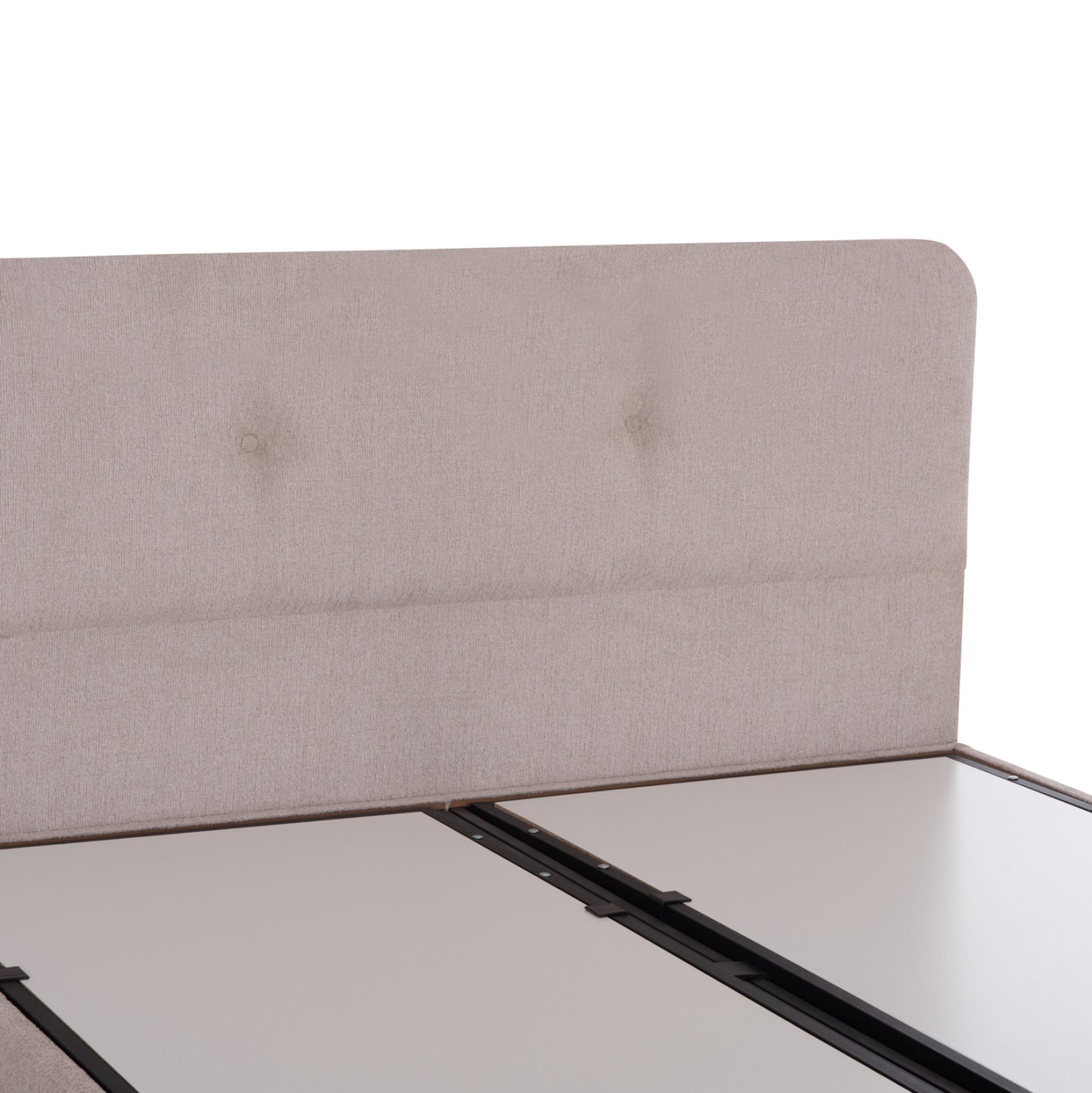 Bed With Storage Space Dolores Hm631.32 Beige Fabric- For Mattrerss 160x200cm