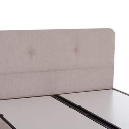 Bed With Storage Space Dolores Hm631.32 Beige Fabric- For Mattrerss 160x200cm