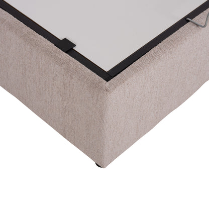 Bed With Storage Space Dolores Hm631.32 Beige Fabric- For Mattrerss 160x200cm