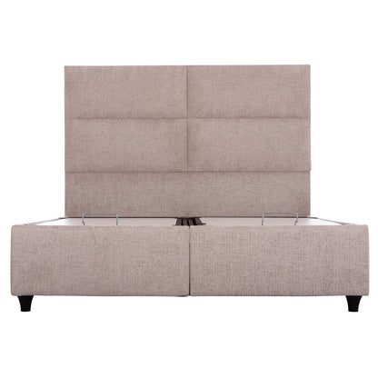 Bed With Storage Space Milo Hm738.22 Beige Teddy Fabric For Mattress 140x200cm