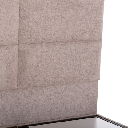 Bed With Storage Space Milo Hm738.22 Beige Teddy Fabric For Mattress 140x200cm