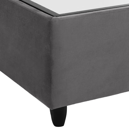 Hm624.10 Bed Malena, Grey Velvet, Storage Space, Quilted, 160x200