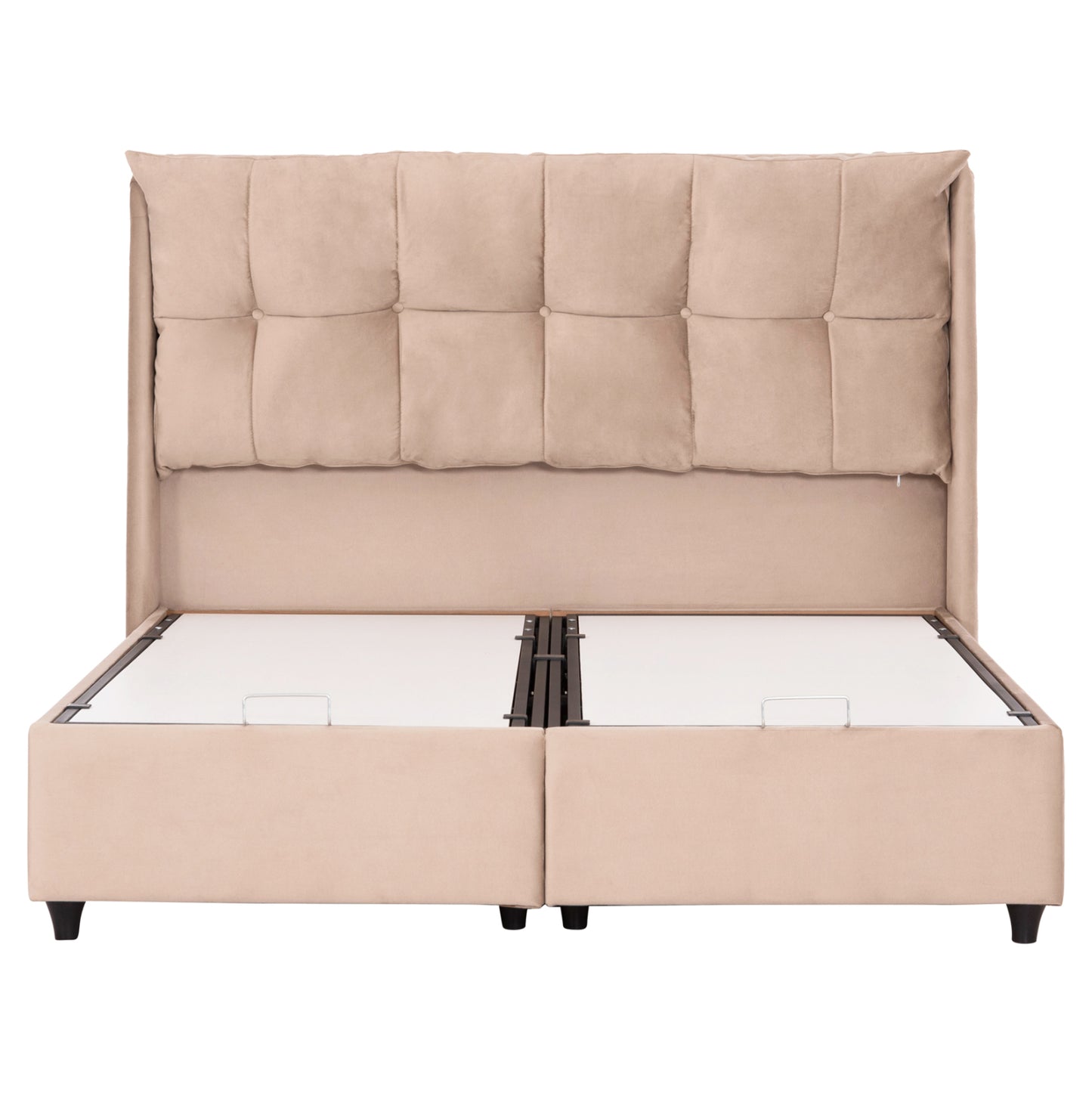 Bed With Storage Space Dreamlet Hm716 Beige Velvet -for Mattress 160x200cm.