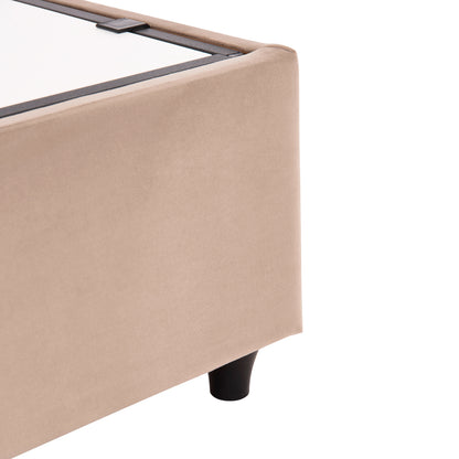 Bed With Storage Space Dreamlet Hm716 Beige Velvet -for Mattress 160x200cm.