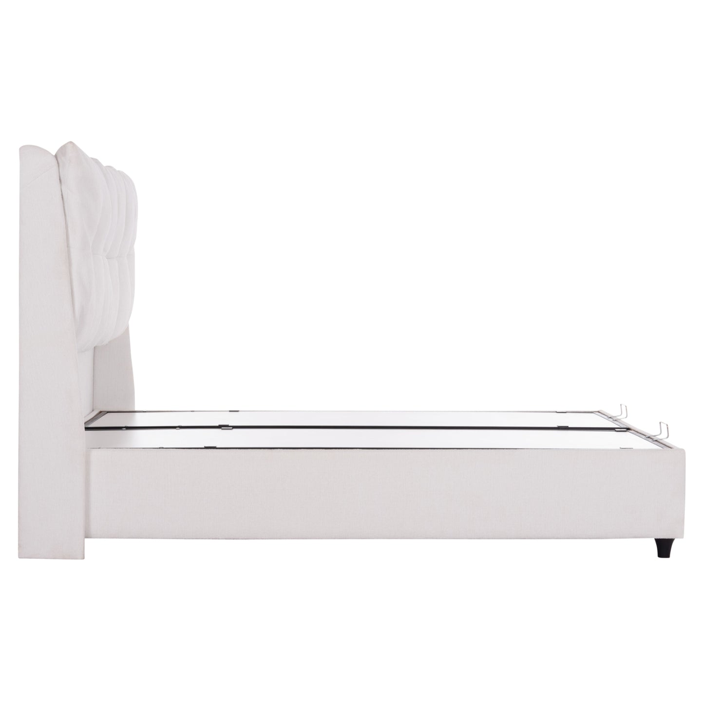 Bed With Storage Space Dreamlet Hm716.03 White Teddy Fabric -for Mattress 160x200cm.